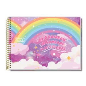 Caderno Desenho Capa Dura 80F Arcoiris Credeal