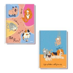 Caderno Universitário Capa Dura 80F Pet Fun Credeal
