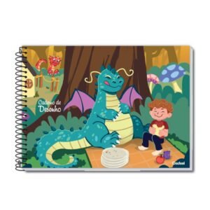 Caderno Desenho Capa Dura 80F Aventura Dragoes Credeal