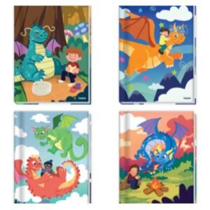 Caderno Brochura Capa Dura 80F Aventura com Dragoes Credeal
