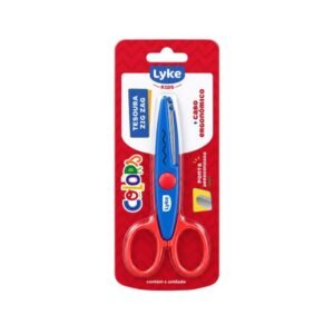 Tesoura Escolar 14cm Zigzag Az/vm 102155 Lyke