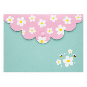 Pasta Envelope A5 Polibras Jardine Floral com Botão