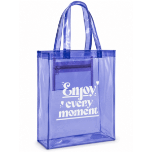 Bolsa Sacola Transparente Polibras Enjoy Every Moment com Bolso
