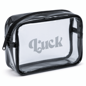 Estojo Box Nécessaire Transparente Polibras Luck em PVC com Zíper