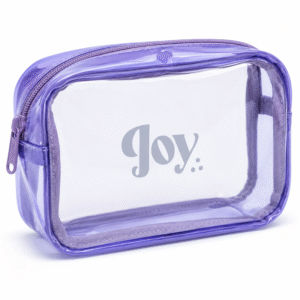 Estojo Box Nécessaire Transparente Polibras Joy em PVC com Zíper