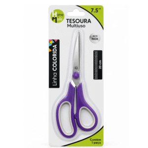 Kit Tesoura Colorida HM128 7.5pol Home e More