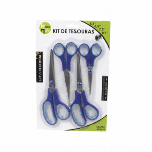 Kit Tesoura Colorida HM127 7.5pol Home e More